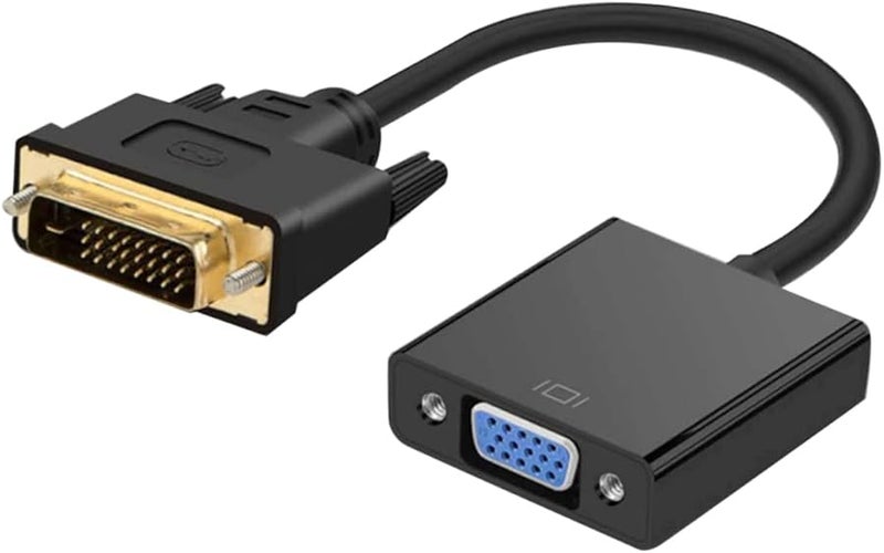 Uonlytech DVI D Male to VGA Female Adapter Converter Cable 1080P Black - Image 1